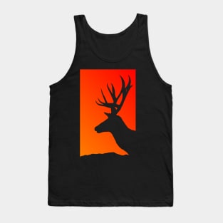 Stag Deer Sunset Silhouette Tank Top